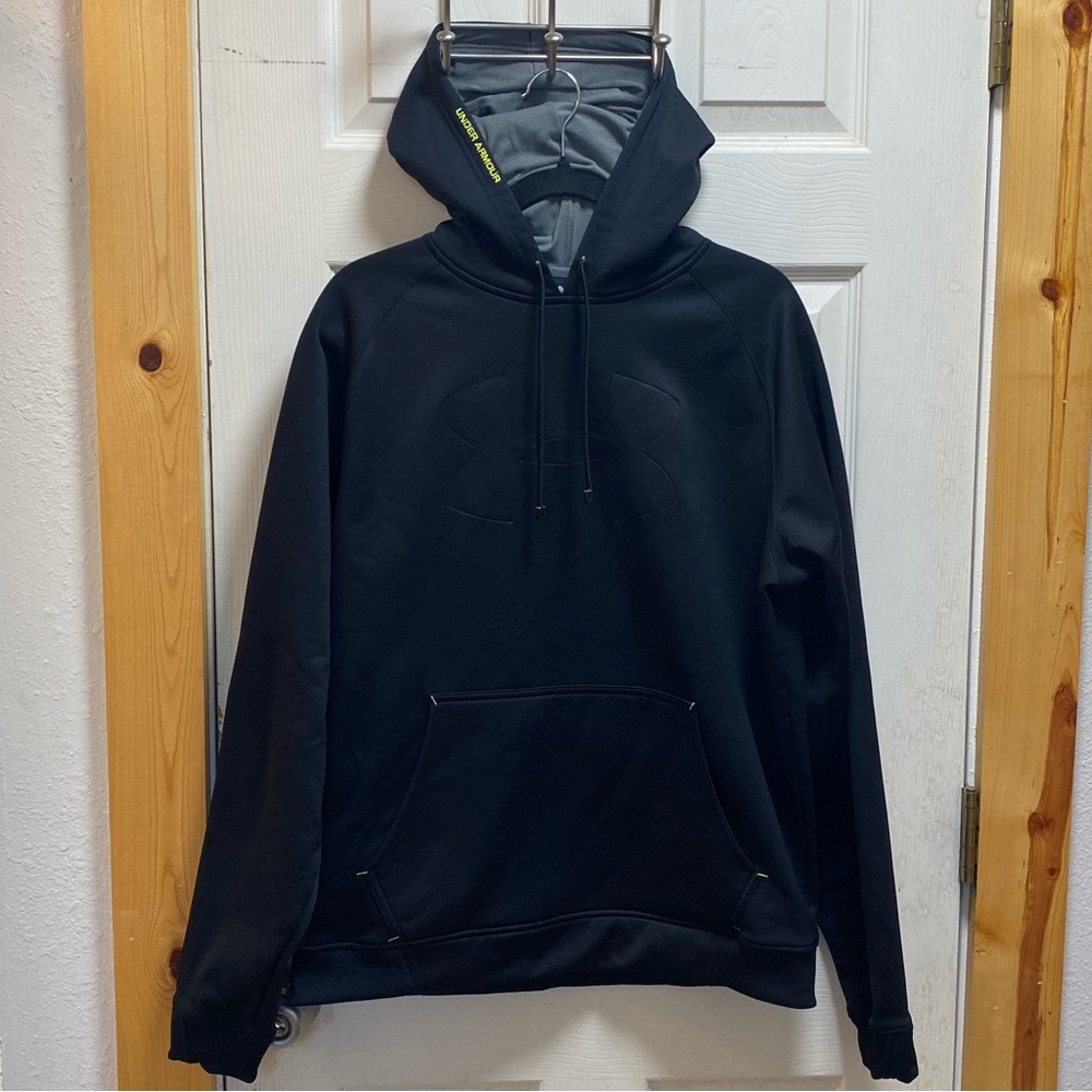 Under Armour Black on Black Hoodie with Lime Green Trim